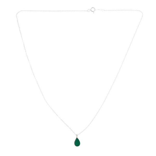 Alternate image for Green Onyx Pendant Necklace Allegria