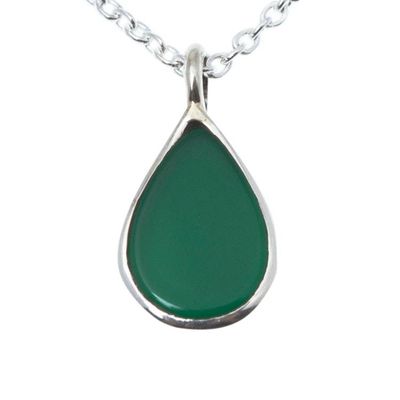 Alternate image for Green Onyx Pendant Necklace Allegria