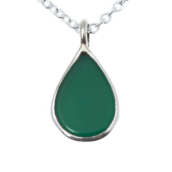 Alternate image for Green Onyx Pendant Necklace Allegria