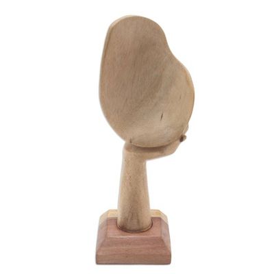 Alternate image for Handmade Balinese Hibiscus Wood Statuette Looking at You