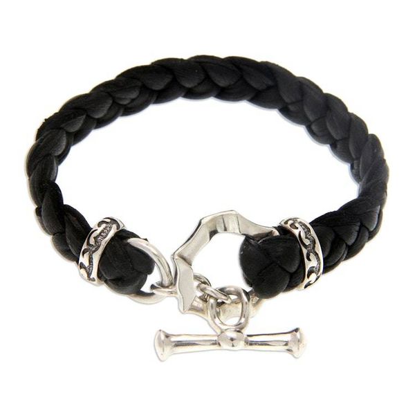 Alternate image for Mens Hand Crafted Leather Bracelet Groove