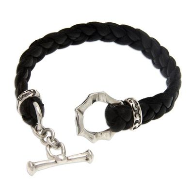 Alternate image for Mens Hand Crafted Leather Bracelet Groove