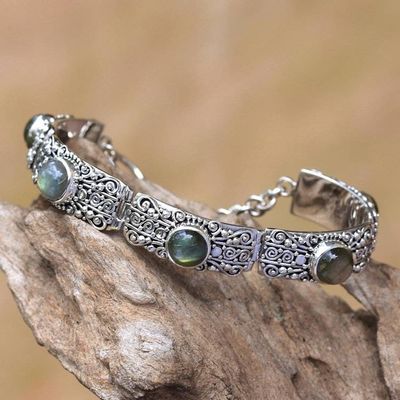 Primary image for Labradorite and Sterling Silver Link Bracelet from Bali Sukawati Wangi