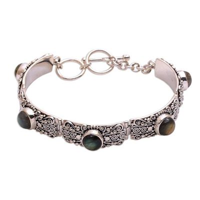 Alternate image for Labradorite and Sterling Silver Link Bracelet from Bali Sukawati Wangi