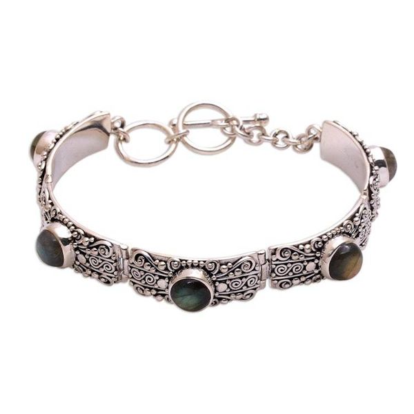 Alternate image for Labradorite and Sterling Silver Link Bracelet from Bali Sukawati Wangi