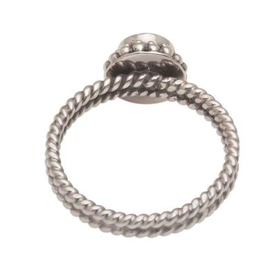 Alternate image for Handmade Blue Topaz and Sterling Silver Single Stone Ring Touch of Simplicity