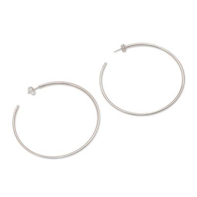 Primary image for Classic Silver Half Hoop Earrings from Bali Patently Simple