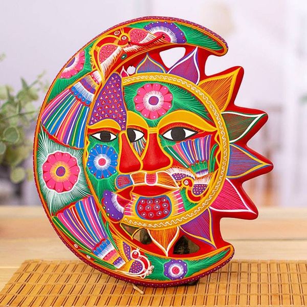 Alternate image for Handmade Sun and Moon Ceramic Wall Art Blossoming Eclipse