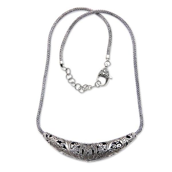 Alternate image for Reversible Sterling Silver Handcrafted Heart Theme Necklace Lotus Hearts