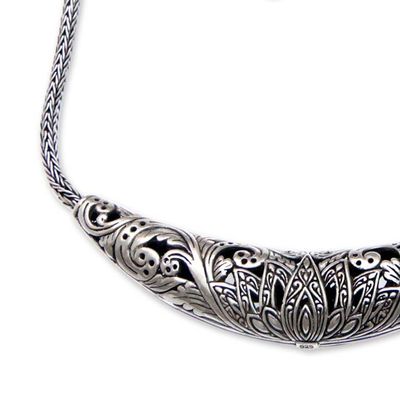 Alternate image for Reversible Sterling Silver Handcrafted Heart Theme Necklace Lotus Hearts