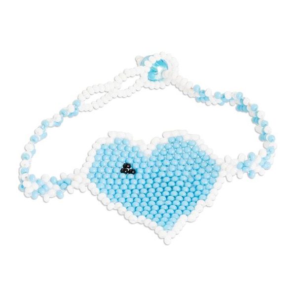 Alternate image for Light Blue White Adjustable Beaded Heart Pendant Bracelet Sky Blue Love Inspiration