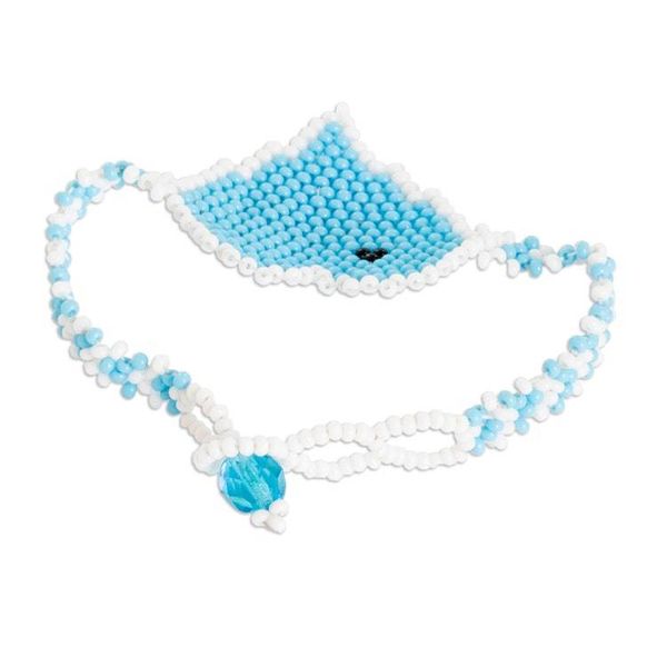 Alternate image for Light Blue White Adjustable Beaded Heart Pendant Bracelet Sky Blue Love Inspiration