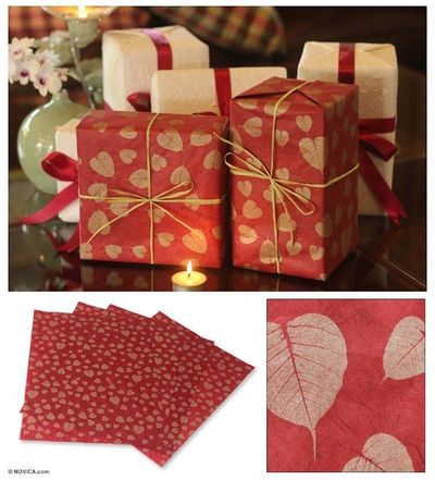 Alternate image for Saa wrapping paper Set of 4 Bo Leaves
