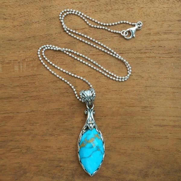 Alternate image for Gold Accented 17-Carat Turquoise Pendant Necklace from Bali Vine Wreath