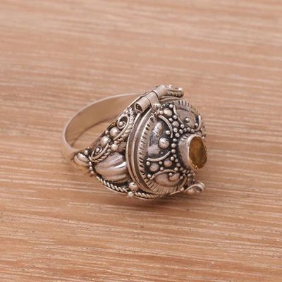 Primary image for Cross Motif Citrine Locket Ring from Bali Crusade Secret