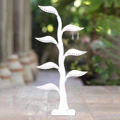 Primary image for Jempinis Wood Leaf-Themed Jewelry Holder 21 Inch Daun Salam in White