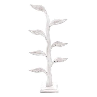 Alternate image for Jempinis Wood Leaf-Themed Jewelry Holder 21 Inch Daun Salam in White
