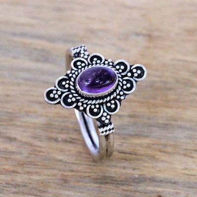 Primary image for Handcrafted Amethyst Cocktail Ring from Bali Daydream Temple
