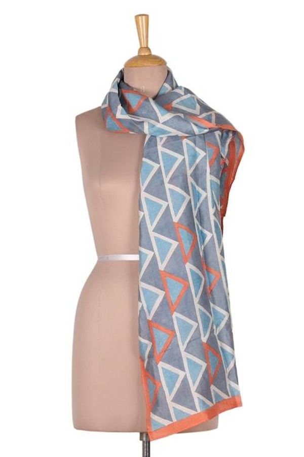 Alternate image for Hand Painted and Hand Woven Silk Scarf Hill Symphony
