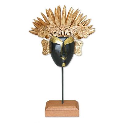 Alternate image for Wood and copper mask Golden Queen
