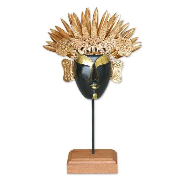 Alternate image for Wood and copper mask Golden Queen