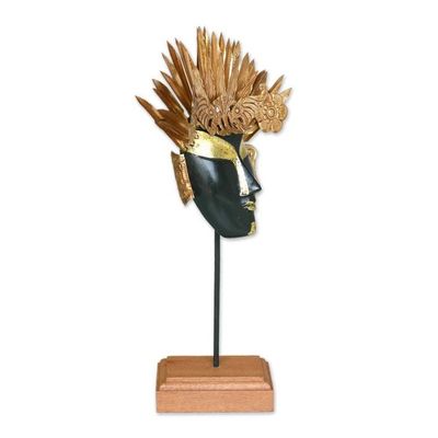 Alternate image for Wood and copper mask Golden Queen