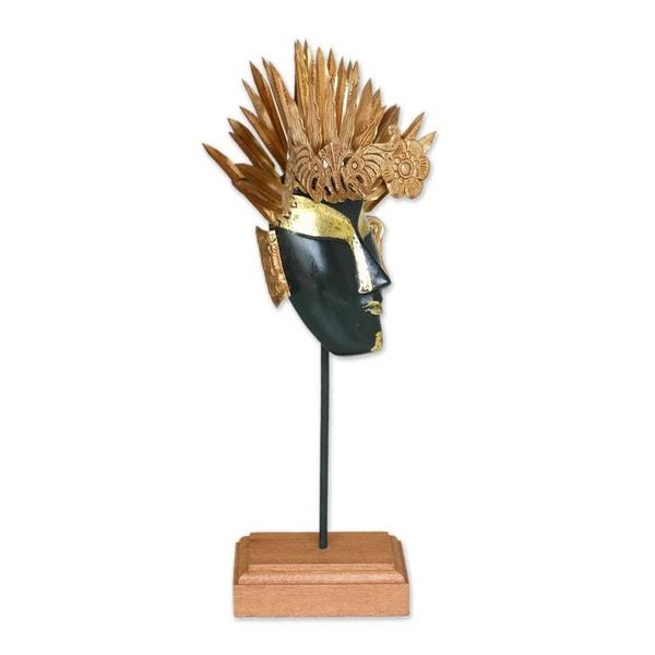 Alternate image for Wood and copper mask Golden Queen