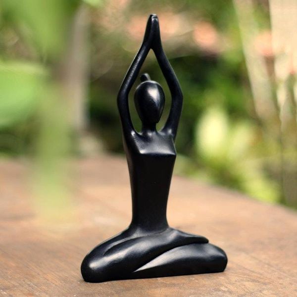 Alternate image for Hand Painted Suar Wood Figure Statuette Sacred Mountain Pose