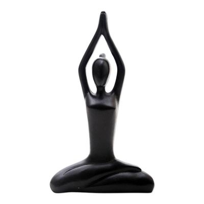 Alternate image for Hand Painted Suar Wood Figure Statuette Sacred Mountain Pose
