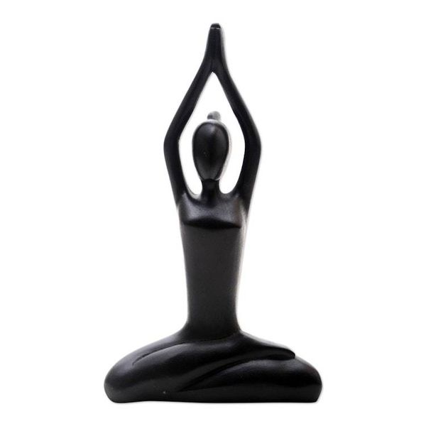 Alternate image for Hand Painted Suar Wood Figure Statuette Sacred Mountain Pose
