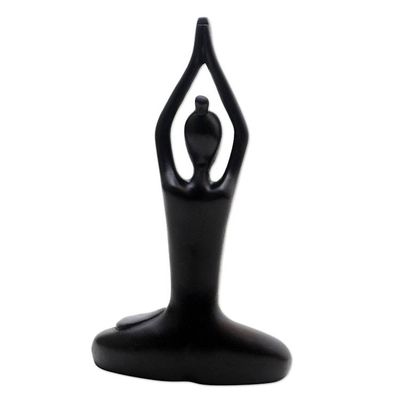 Alternate image for Hand Painted Suar Wood Figure Statuette Sacred Mountain Pose