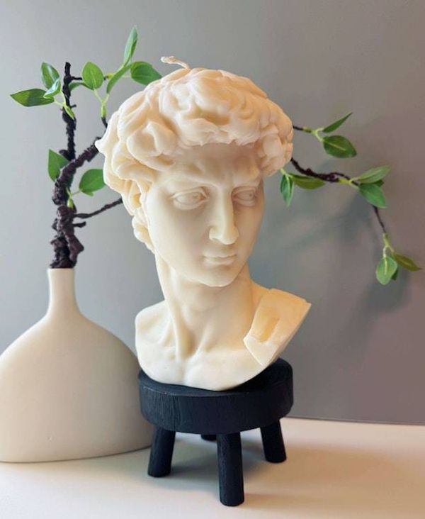 Alternate image for Classical Greek-Style Resin Bust Sculpture on Black Stand