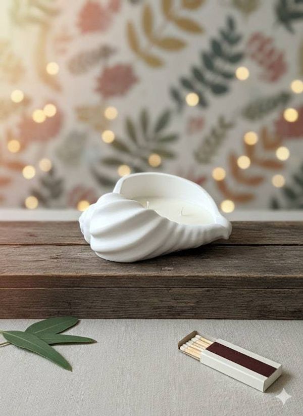 Alternate image for Seashell Jesmonite Candle — Coastal Elegance in Every Detail