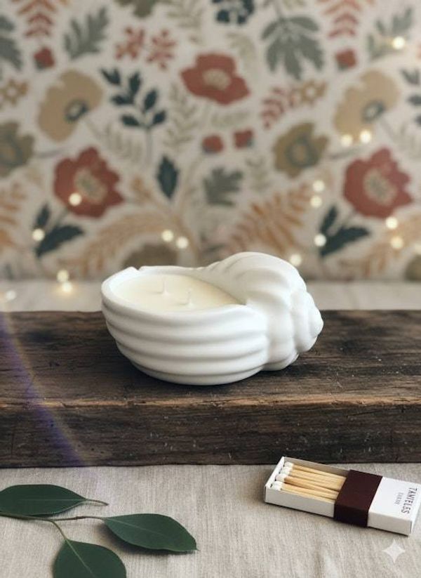 Alternate image for Seashell Jesmonite Candle — Coastal Elegance in Every Detail