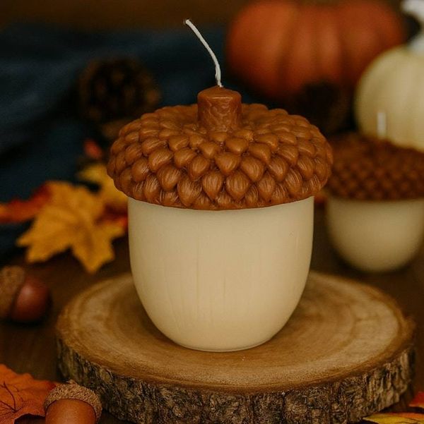 Alternate image for Handcrafted Acorn Shaped Candle - Autumn Decorative Home Accent