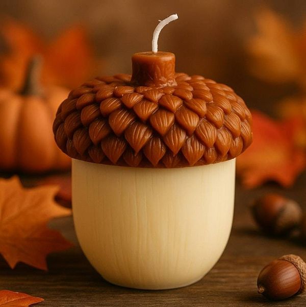 Alternate image for Handcrafted Acorn Shaped Candle - Autumn Decorative Home Accent