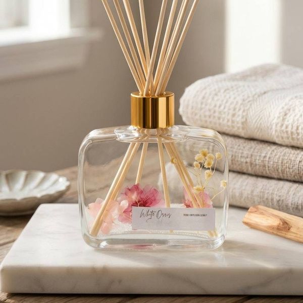 Alternate image for Botanical Reed Diffuser with Pressed Flowers and Natural Reeds