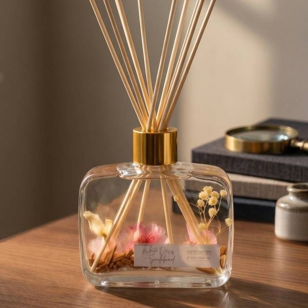 Alternate image for Botanical Reed Diffuser with Pressed Flowers and Natural Reeds