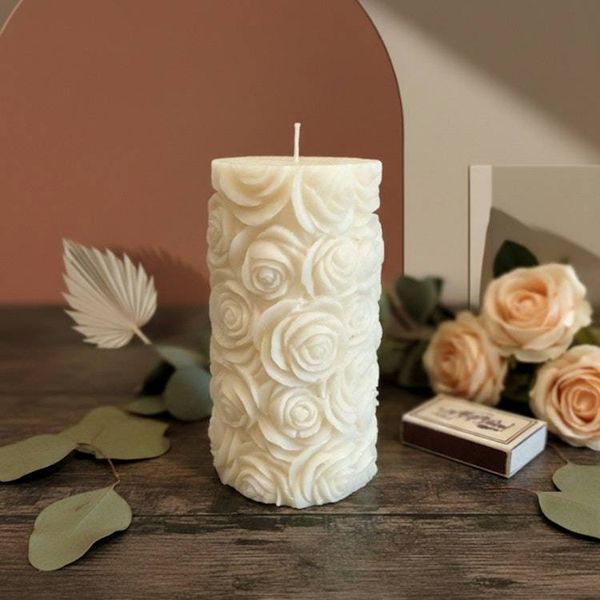 Alternate image for Handcrafted Botanical Rose Candle