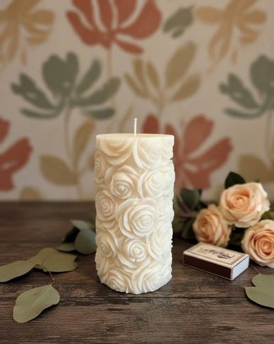 Alternate image for Handcrafted Botanical Rose Candle