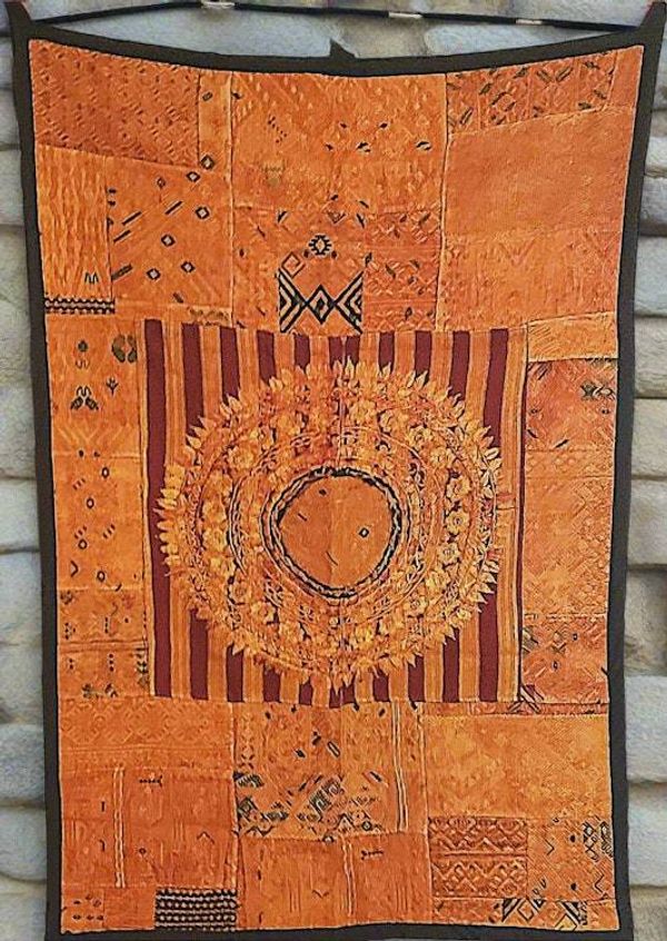 Alternate image for Sun-Kissed Amber Guatemalan Huipile Wall Hanging