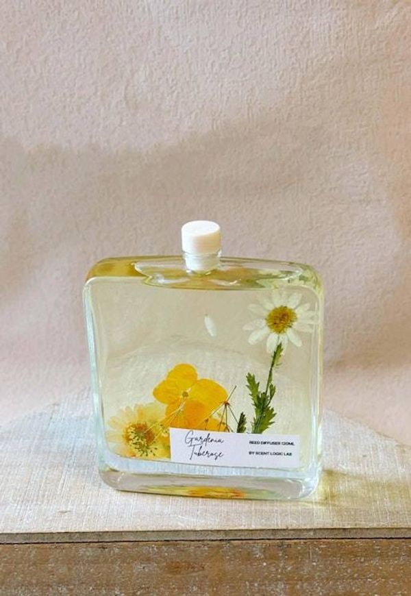 Alternate image for Gardenia Intense Reed Diffuser with Real Pressed Flowers - 100ml