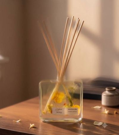 Alternate image for Gardenia Intense Reed Diffuser with Real Pressed Flowers - 100ml