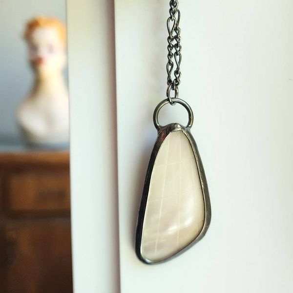 Alternate image for Mother of Pearl Necklace, Handmade Shell Pendant, Iridescent Ocean Jewelry Gift for Her