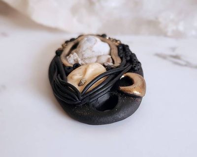 Alternate image for Mother Goddess Polymer Clay Gemstone Pendant