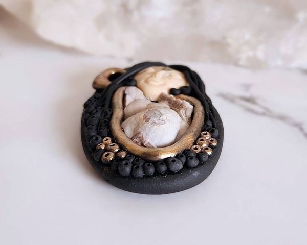 Alternate image for Mother Goddess Polymer Clay Gemstone Pendant