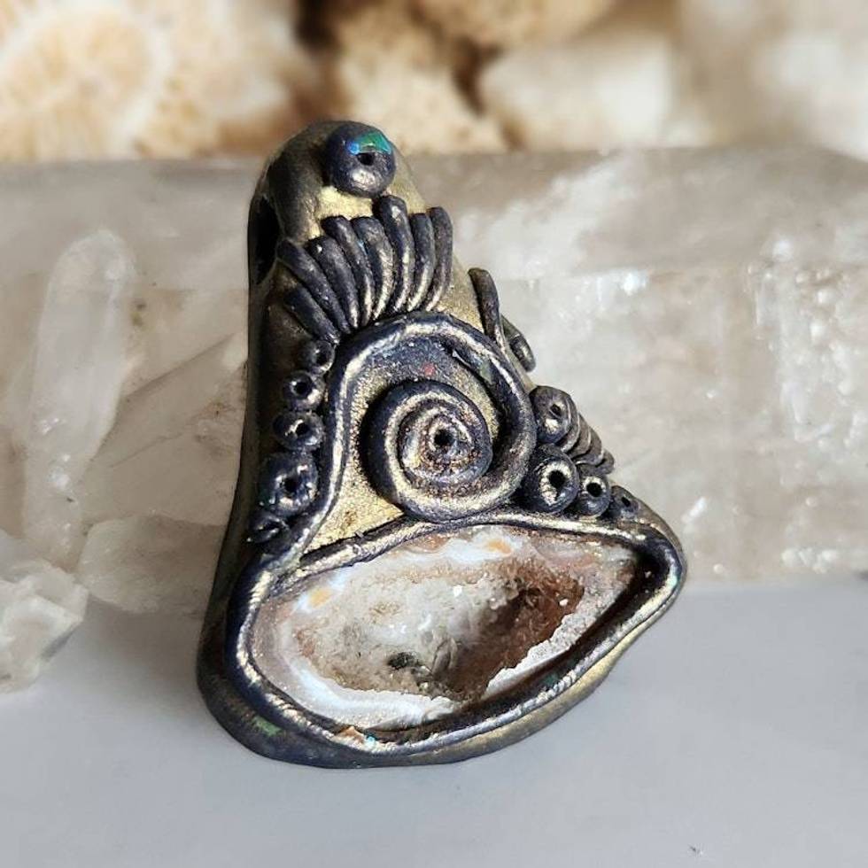 Oco Geode Polymer Clay Pendant