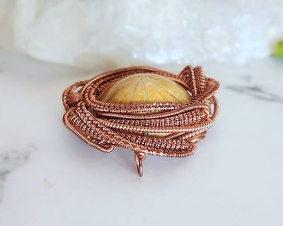 Alternate image for Urchin Fossil Copper Wire Wrapped Pendant
