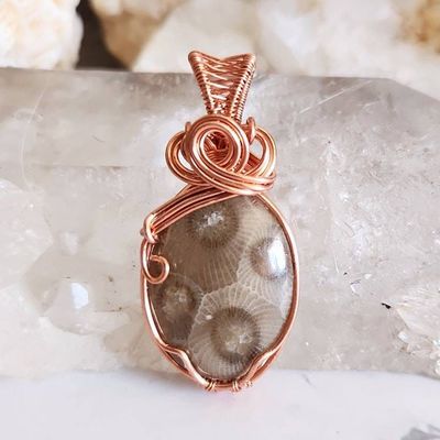 Alternate image for Petoskey Coral Fossil Copper Pendant