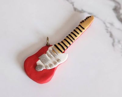 Alternate image for Miniature Electric Guitar Polymer Clay Pendant